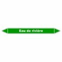 Marqueur de Tuyauterie "Eau de rivière" en Vinyle Laminé