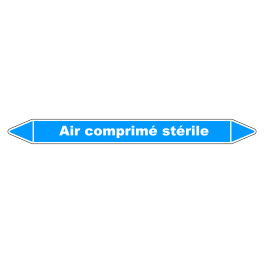 Marqueur de Tuyauterie "Air comprimé stérile" en Vinyle Laminé