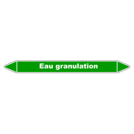 Marqueur de Tuyauterie "Eau Granulation" en Vinyle Laminé