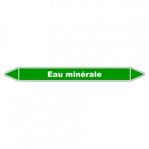 Marqueur de Tuyauterie "Eau Minérale" en Vinyle Laminé