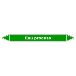 Marqueur de Tuyauterie "Eau Process" en Vinyle Laminé