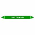 Marqueur de Tuyauterie "Eau Recyclée" en Vinyle Laminé
