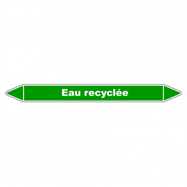 Marqueur de Tuyauterie "Eau Recyclée" en Vinyle Laminé