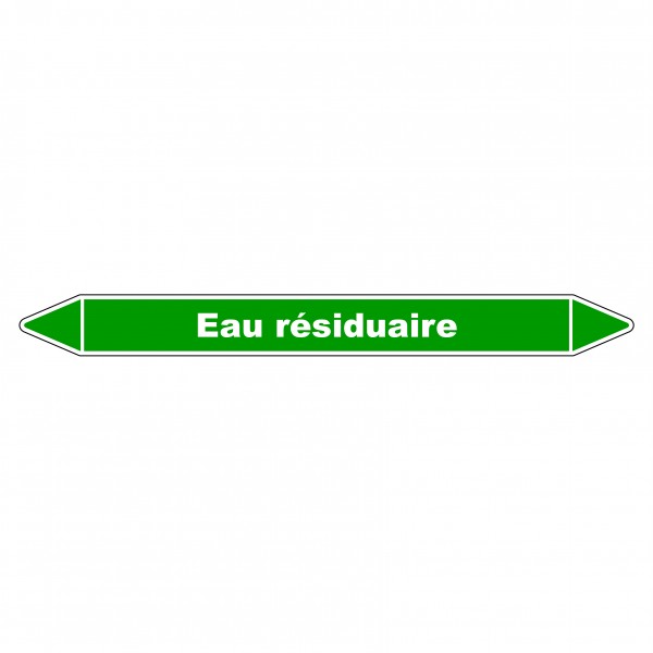 Marqueur de Tuyauterie "Eau Résiduaire" en Vinyle Laminé