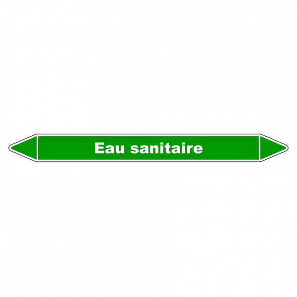 Marqueur de Tuyauterie "Eau Sanitaire" en Vinyle Laminé