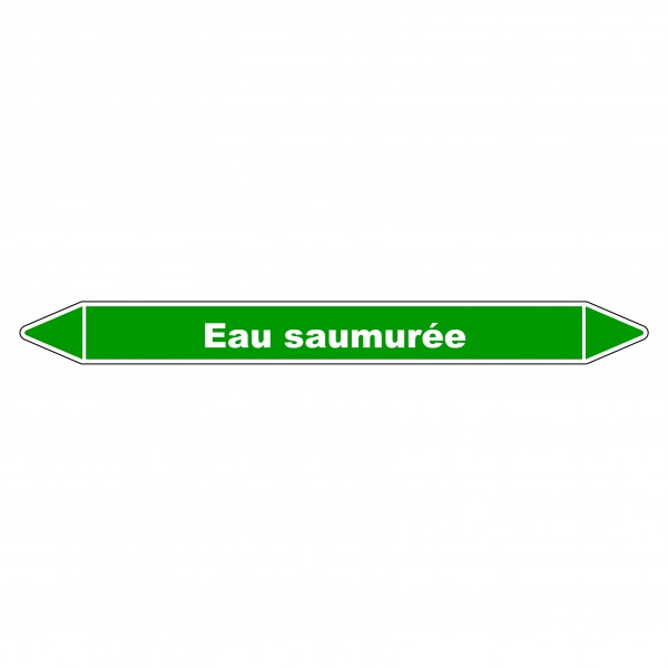 Marqueur de Tuyauterie "Eau Saumurée" en Vinyle Laminé