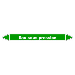 Marqueur de Tuyauterie "Eau sous Pression" en Vinyle Laminé