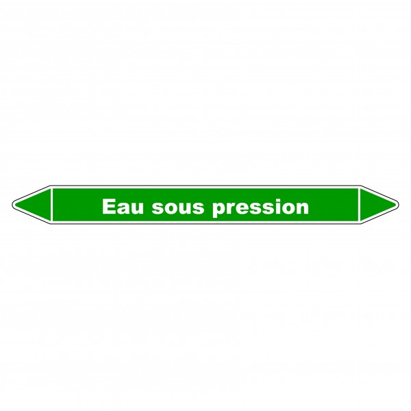 Marqueur De Tuyauterie - Eau Sous Pression - En Vinyle Laminé
