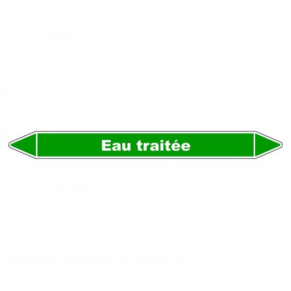 Marqueur De Tuyauterie - Eau Traitée - En Vinyle Laminé