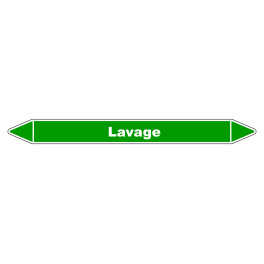 Marqueur de Tuyauterie Lavage 150 x 12 mm Vinyle Laminé