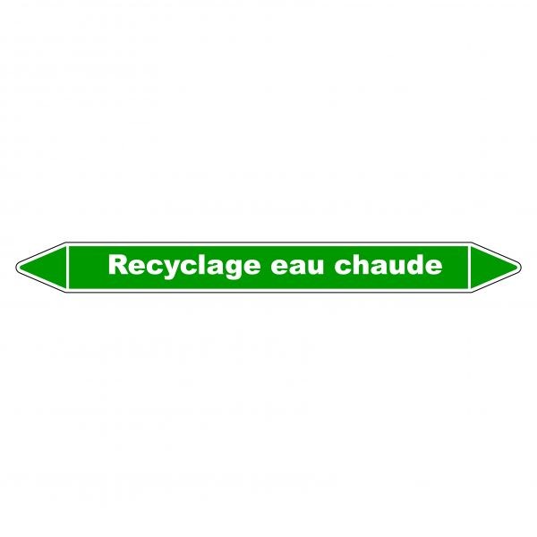 Marqueur De Tuyauterie - Recyclage Eau Chaude - En Vinyle Laminé