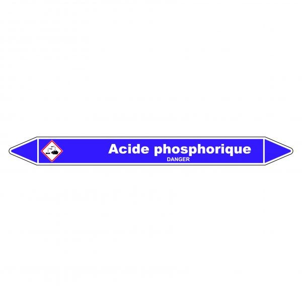 Marqueur de Tuyauterie Acide phosphorique 150 x 12 mm Vinyle Laminé