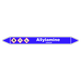 Marqueur de Tuyauterie Allylamine 150 x 12 mm Vinyle Laminé
