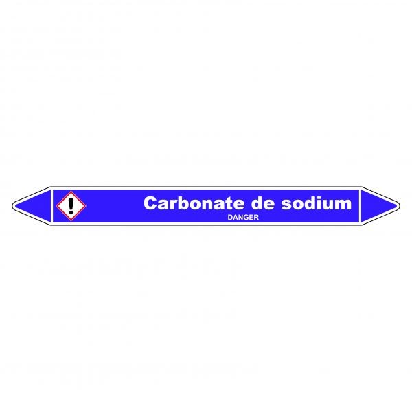 Marqueur de Tuyauterie Carbonate de sodium 150 x 12 mm Vinyle Laminé