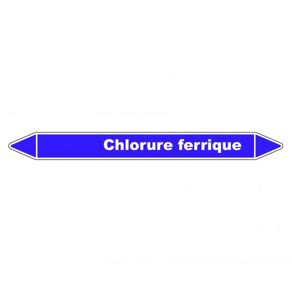 Marqueur de Tuyauterie Chlorure ferrique 150 x 12 mm Vinyle Laminé
