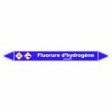 Marqueur de Tuyauterie Fluorure d’hydrogène 150 x 12 mm Vinyle Laminé