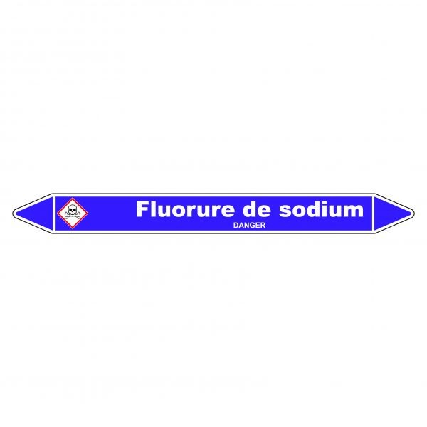Marqueur de Tuyauterie Fluorure de sodium 150 x 12 mm Vinyle Laminé