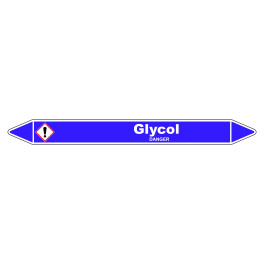 Marqueur de Tuyauterie Glycol 150 x 12 mm Vinyle Laminé