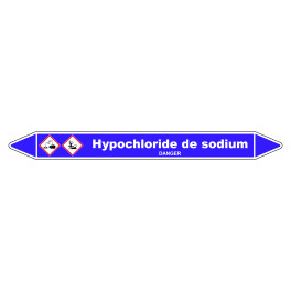Marqueur de Tuyauterie Hypochlorite de sodium 150 x 12 mm Vinyle Laminé