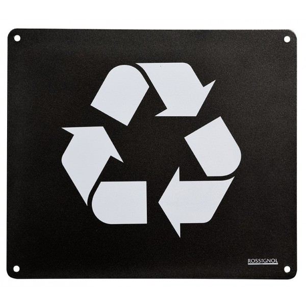 Plaque Grise Recyclable Pour Poubelle Trapi - 290 X 250 Mm- Acier