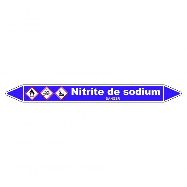 Marqueur de Tuyauterie Nitrite de sodium 150 x 12 mm Vinyle Laminé