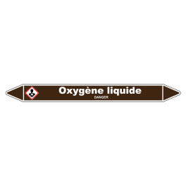 Marqueur de Tuyauterie "Oxygène liquide" en Vinyle Laminé