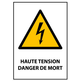 Panneau ISO 7010 "Haute tension Danger de mort" W012