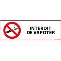Panneau d'Interdiction "Interdiction de vapoter"