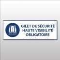 Panneau d'obligation ISO EN 7010 "Gilet de sécurité haute visibilité obligatoire" M015