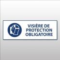 Panneau d'obligation ISO EN 7010 "Visière de protection obligatoire" M013