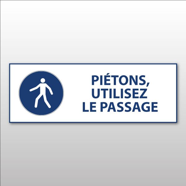 Panneau d'obligation ISO EN 7010 "Piétons, utilisez le passage" M024