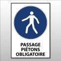 Panneau d'obligation ISO EN 7010 "Passage piétons obligatoire" M024