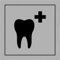[VISUEL EN ATT CREA GRIS ET BLEU] Pictogramme PI PF 043 "Soins dentaires" ISO 7001 en Gravoply