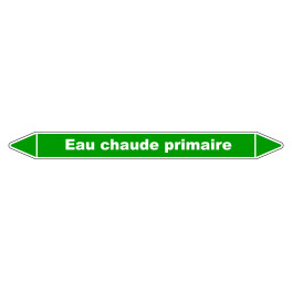 Marqueur de Tuyauterie "Eau chaude primaire" en Vinyle Laminé