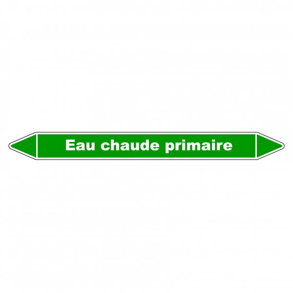 Marqueur De Tuyauterie - Eau Chaude Primaire - En Vinyle Laminé