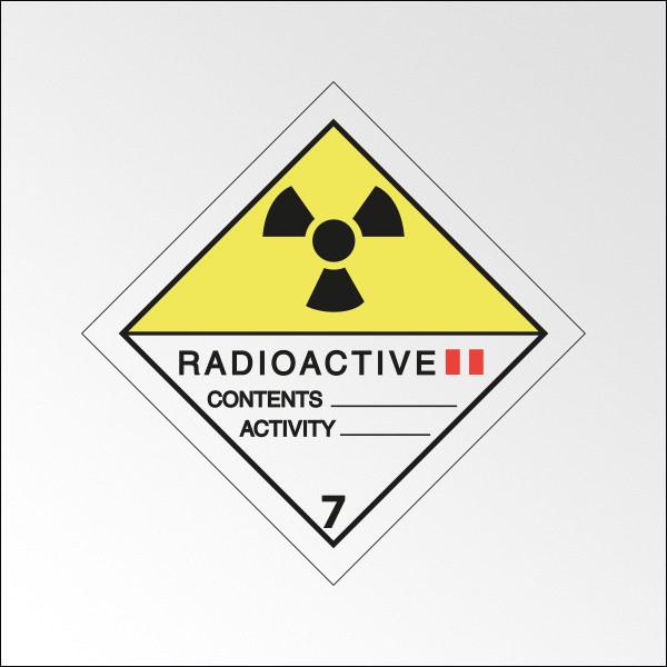 Signalisation de transport normalisée ADR - "Matières radioactives, catégorie II"