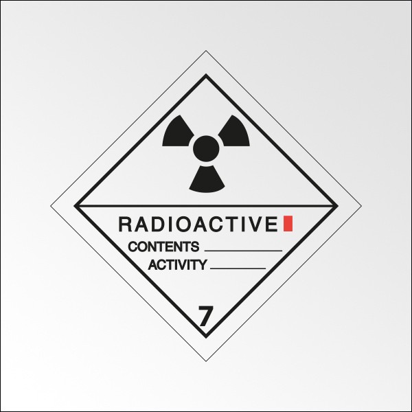 Signalisation de transport normalisée ADR - "Matières radioactives, catégorie I"