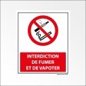 Panneau "Interdiction de fumer et de vapoter"