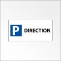 Panneau de parking en aluminium "P DIRECTION"