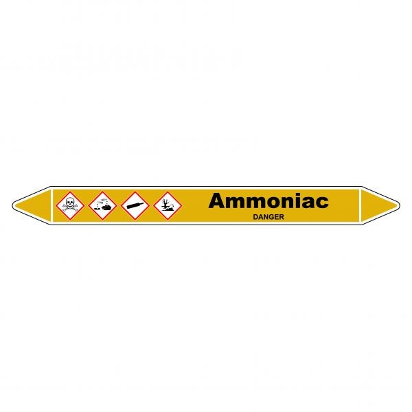 Marqueur de Tuyauterie "Ammoniac" en Vinyle Laminé