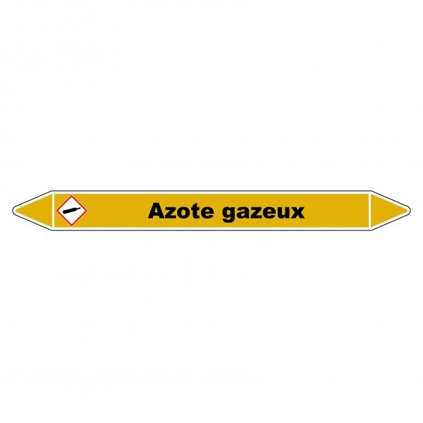 Marqueur de Tuyauterie "Azote gazeux" en Vinyle Laminé