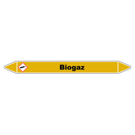 Marqueur de Tuyauterie "Biogaz" en Vinyle Laminé