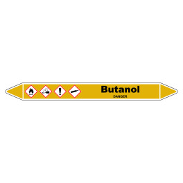 Marqueur de Tuyauterie "Butanol" en Vinyle Laminé