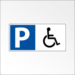 Panneau de parking en aluminium "P + symbole PMR"