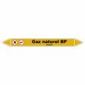 Marqueur de Tuyauterie "Gaz naturel BP" en Vinyle Laminé