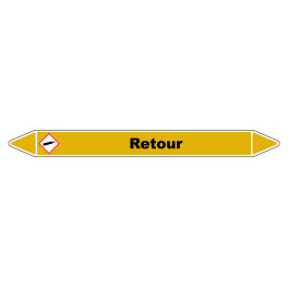 Marqueur de Tuyauterie "Retour" en Vinyle Laminé