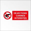 Panneau d'Information : "Déjections Canine Interdites"