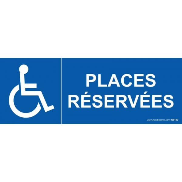 Autocollant - places réservées - handicapé