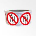 Rouleau de Pictogrammes d'Interdiction ISO EN 7010 "Ne pas utiliser cet ascenseur pour des personnes" P027