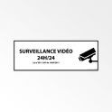 Panneau d'information "Surveillance vidéo 24h/24h" avec décret